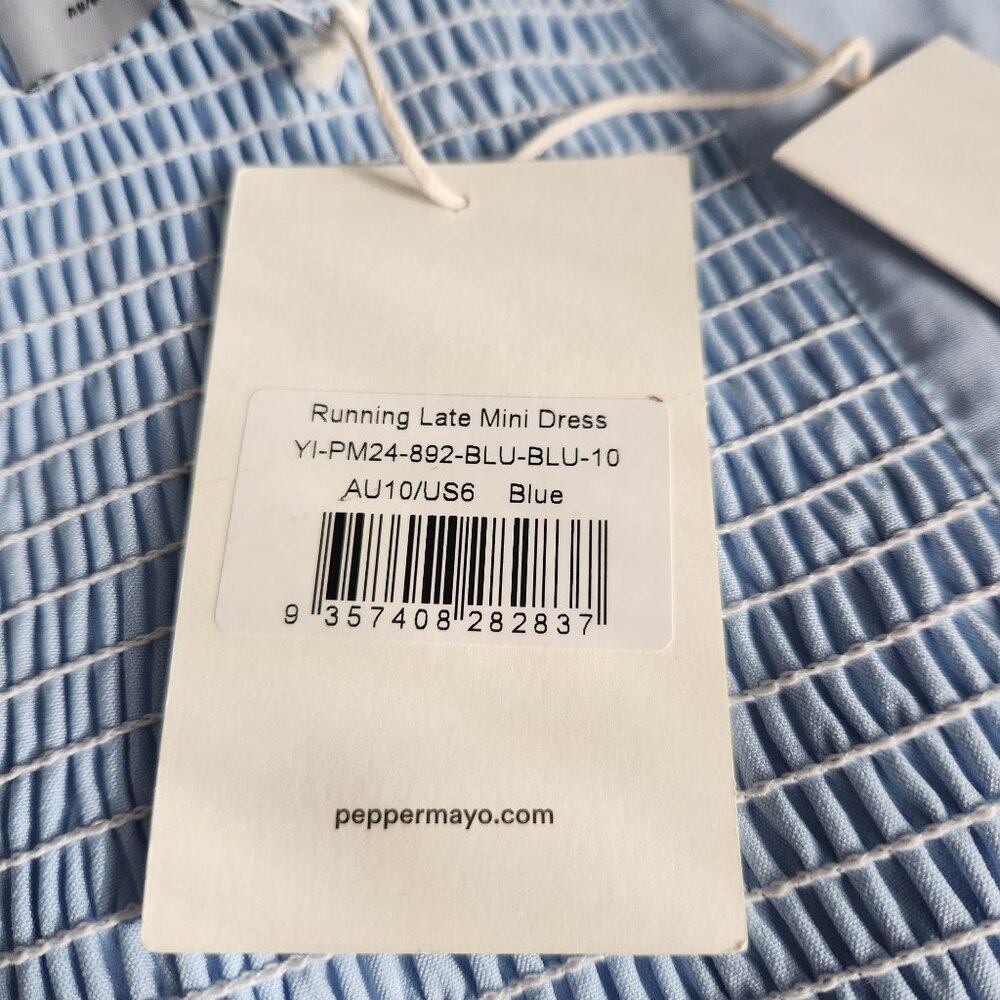 Peppermayo Blue Running Late Mini Dress Women's Size US 6 - Picture 8 of 9